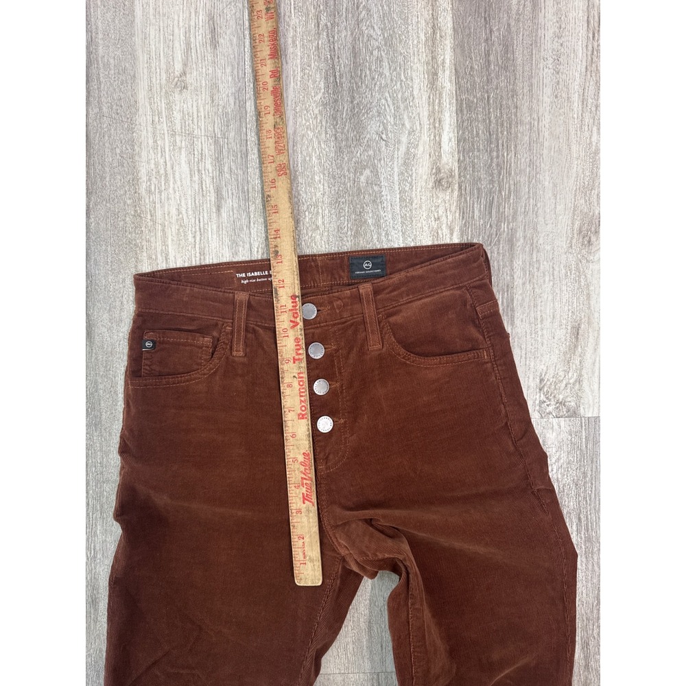 AG Adriano Goldschmied The Isabelle Button-Up Brown Corduroy Straight Crop 27R - Picture 8 of 10